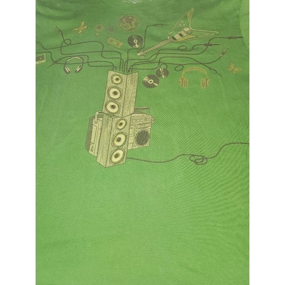 ReGen T-shirt Green Guitar Speakers Vinyl Records Green (L) - Picture 3 of 6